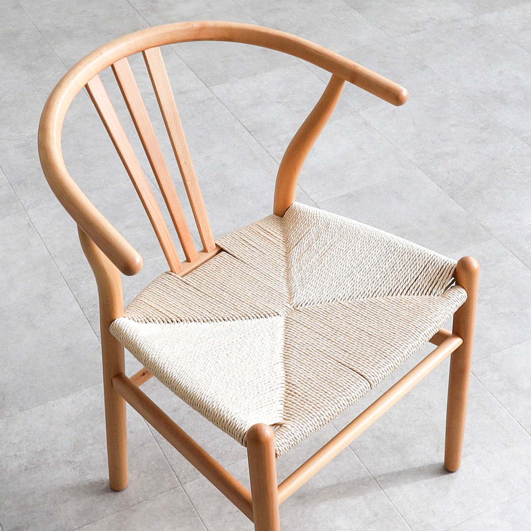 ダイニングチェア アームチェア ペーパーコード座面 2脚セット