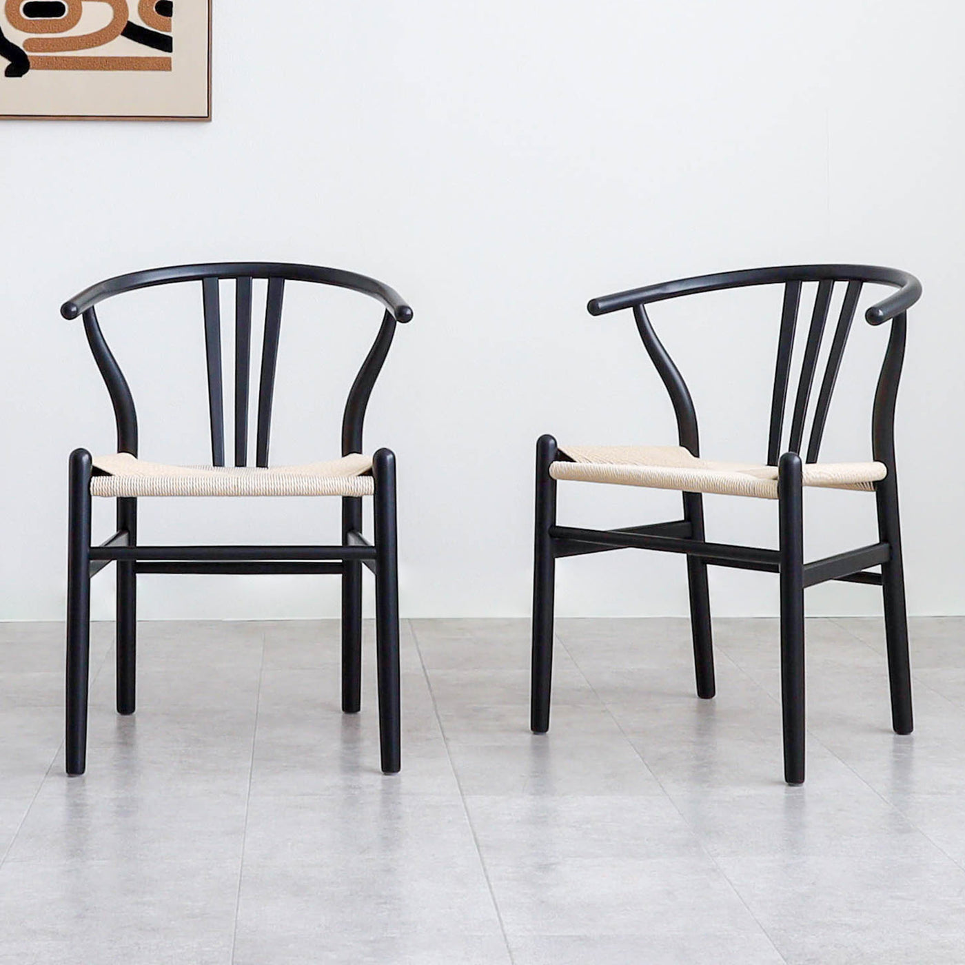 ダイニングチェア アームチェア ペーパーコード座面 2脚セット / 02000055