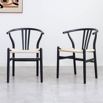 ダイニングチェア アームチェア ペーパーコード座面 2脚セット / 02000055