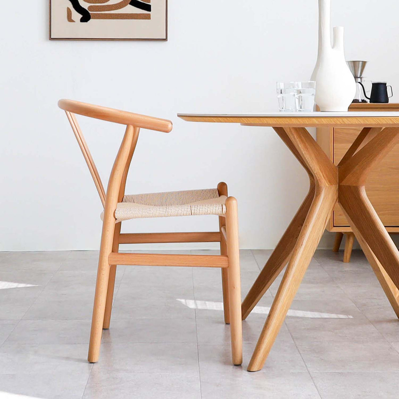 ダイニングチェア アームチェア ペーパーコード座面 2脚セット / 02000055