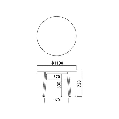 ダイニングテーブル ラウンド 幅110cm / SVE-DT003R110-NA