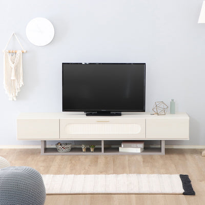 日本製 ホワイト テレビボード 幅180cm / 54683950