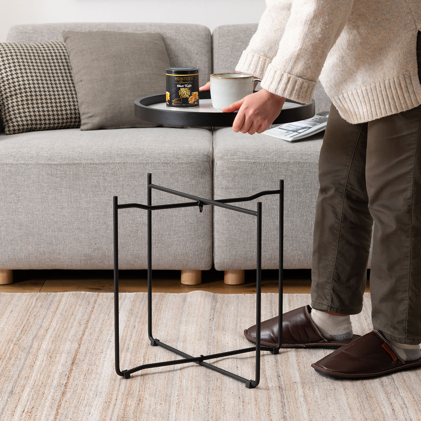 トレー型 サイドテーブル 幅42cm / CIR-502