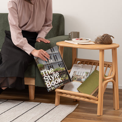 マガジンラック付き サイドテーブル 幅50cm / GUY-262NA