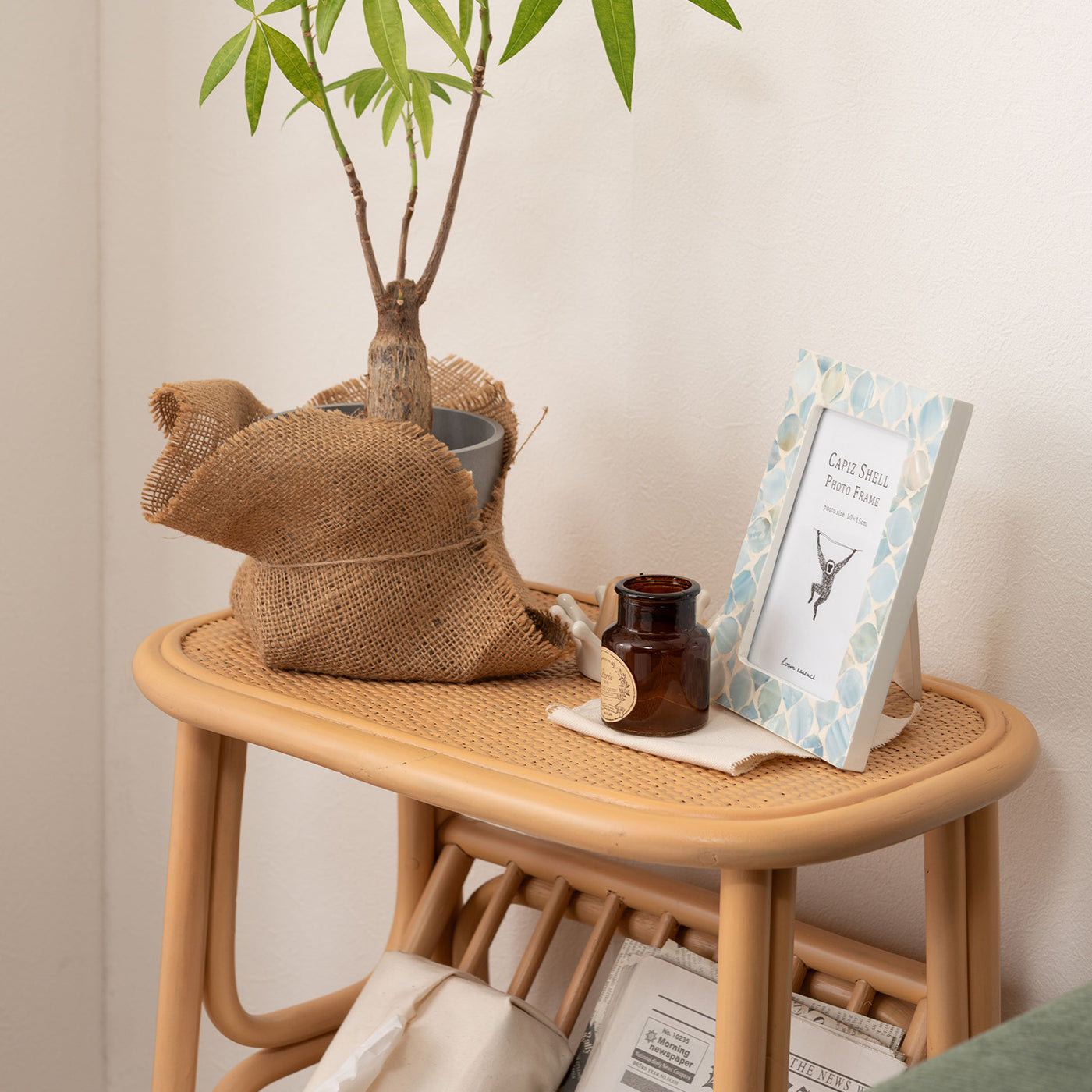 マガジンラック付き サイドテーブル 幅50cm / GUY-262NA