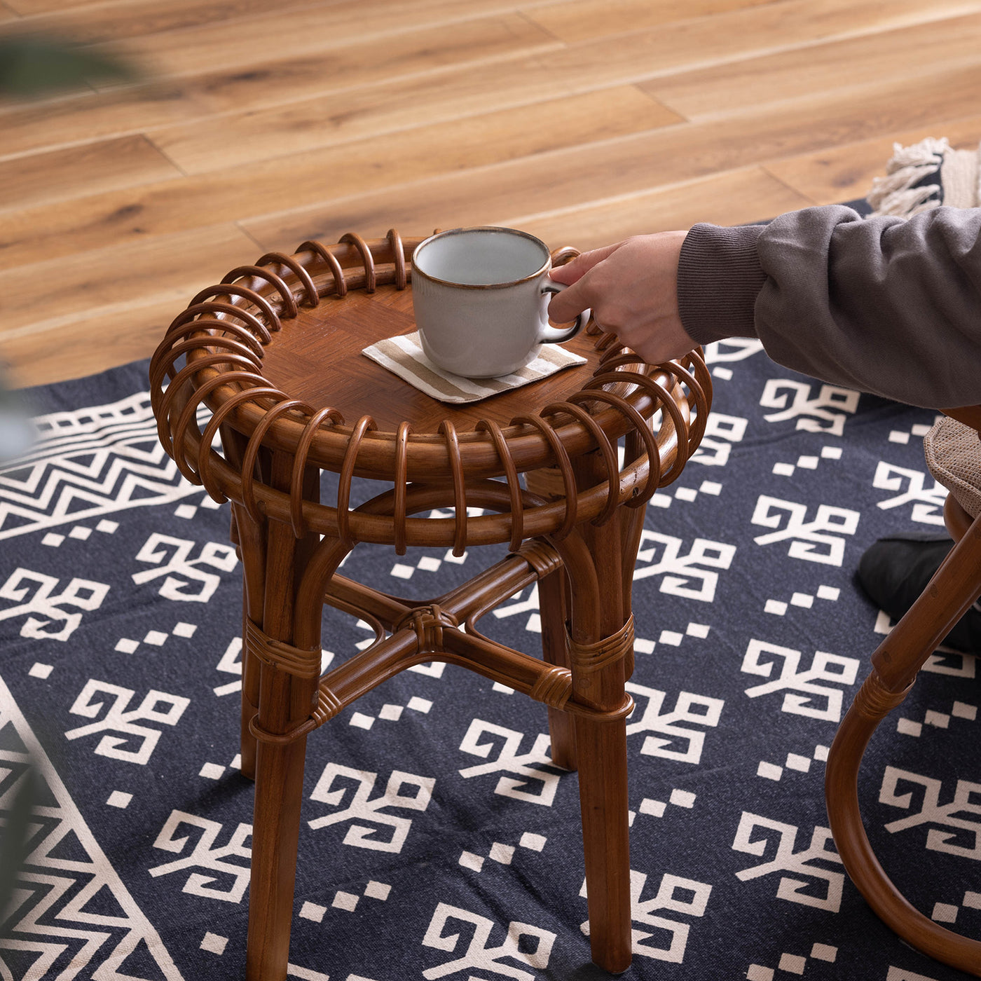 ラタン サイドテーブル 幅40cm / NRS-505