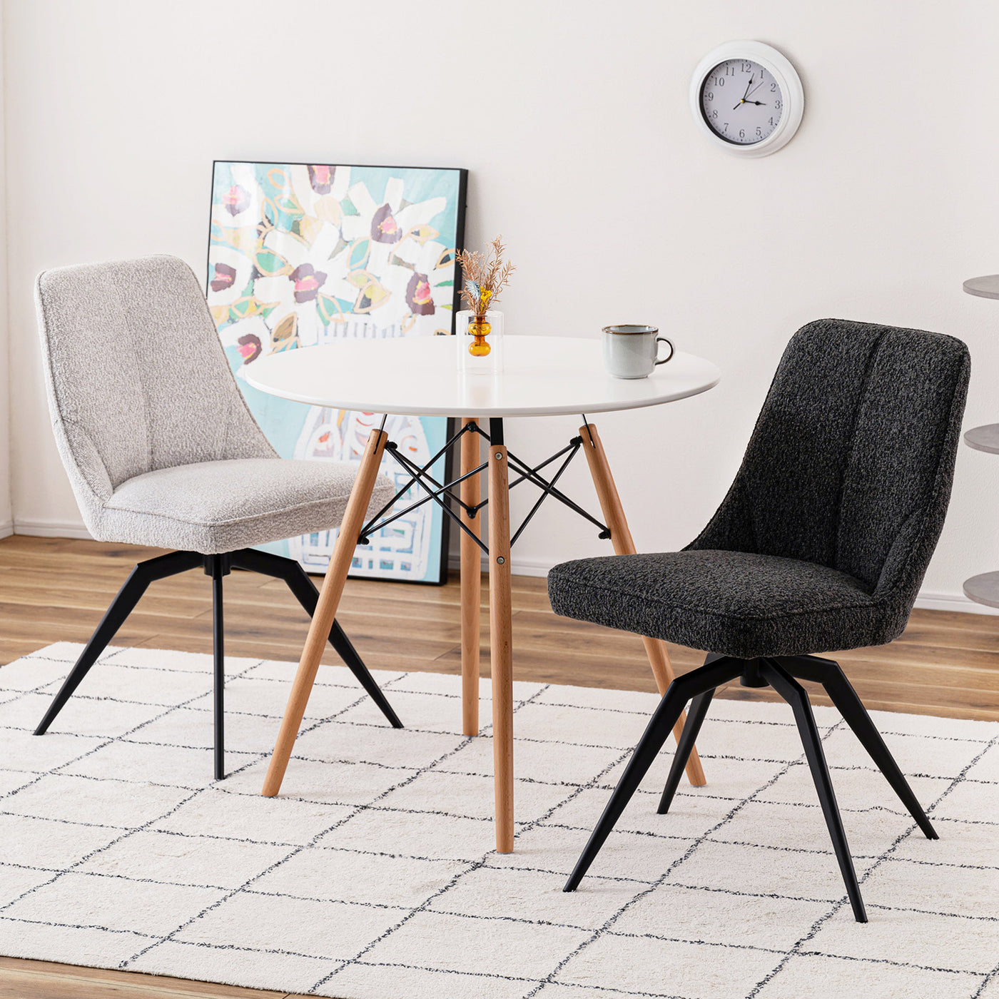 ダイニングチェア 回転チェア ブークレ ファブリック / PC-181