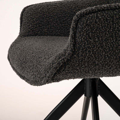 ダイニングチェア アーム 回転チェア ブークレ ファブリック / PC-182