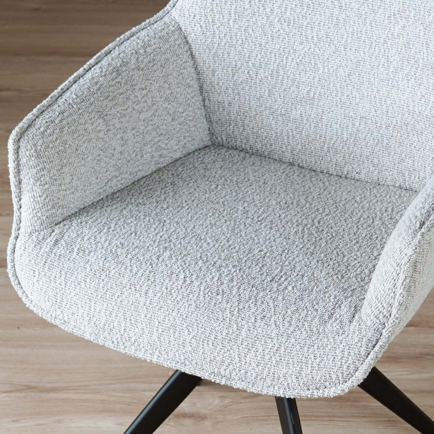 ダイニングチェア アーム 回転チェア ブークレ ファブリック / PC-182