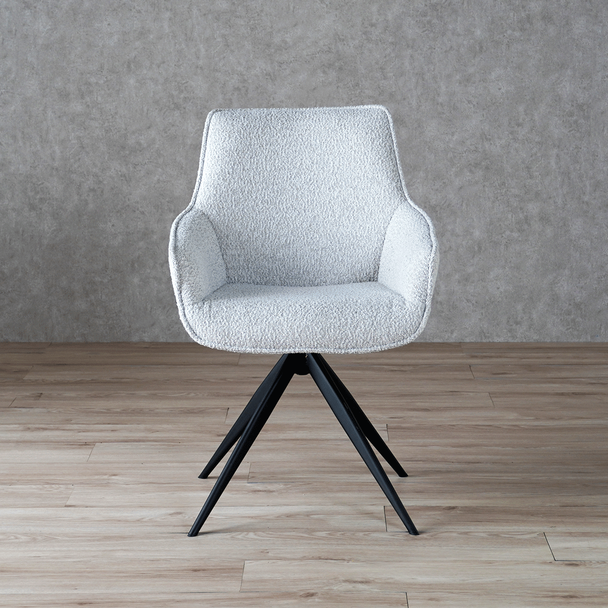 ダイニングチェア アーム 回転チェア ブークレ ファブリック / PC-182