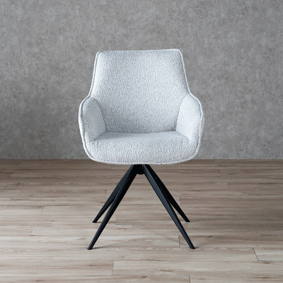 ダイニングチェア アーム 回転チェア ブークレ ファブリック / PC-182