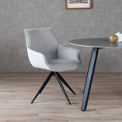 ダイニングチェア アーム 回転チェア ブークレ ファブリック / PC-182