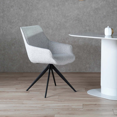 ダイニングチェア アーム 回転チェア ブークレ ファブリック / PC-182