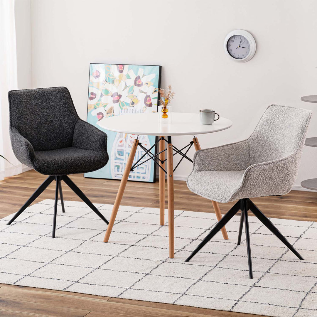 ダイニングチェア アーム 回転チェア ブークレ ファブリック / PC-182