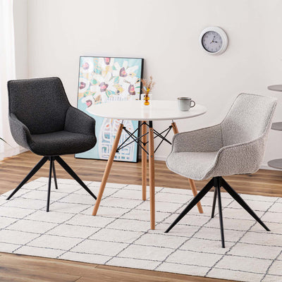 ダイニングチェア アーム 回転チェア ブークレ ファブリック / PC-182