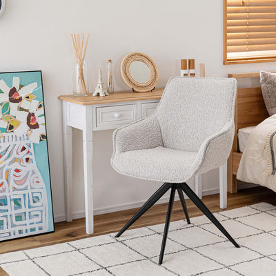 ダイニングチェア アーム 回転チェア ブークレ ファブリック / PC-182