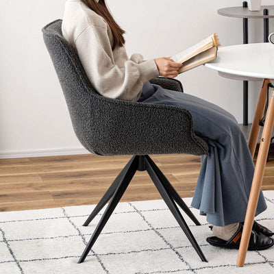 ダイニングチェア アーム 回転チェア ブークレ ファブリック / PC-182