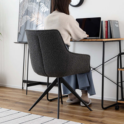 ダイニングチェア アーム 回転チェア ブークレ ファブリック / PC-182