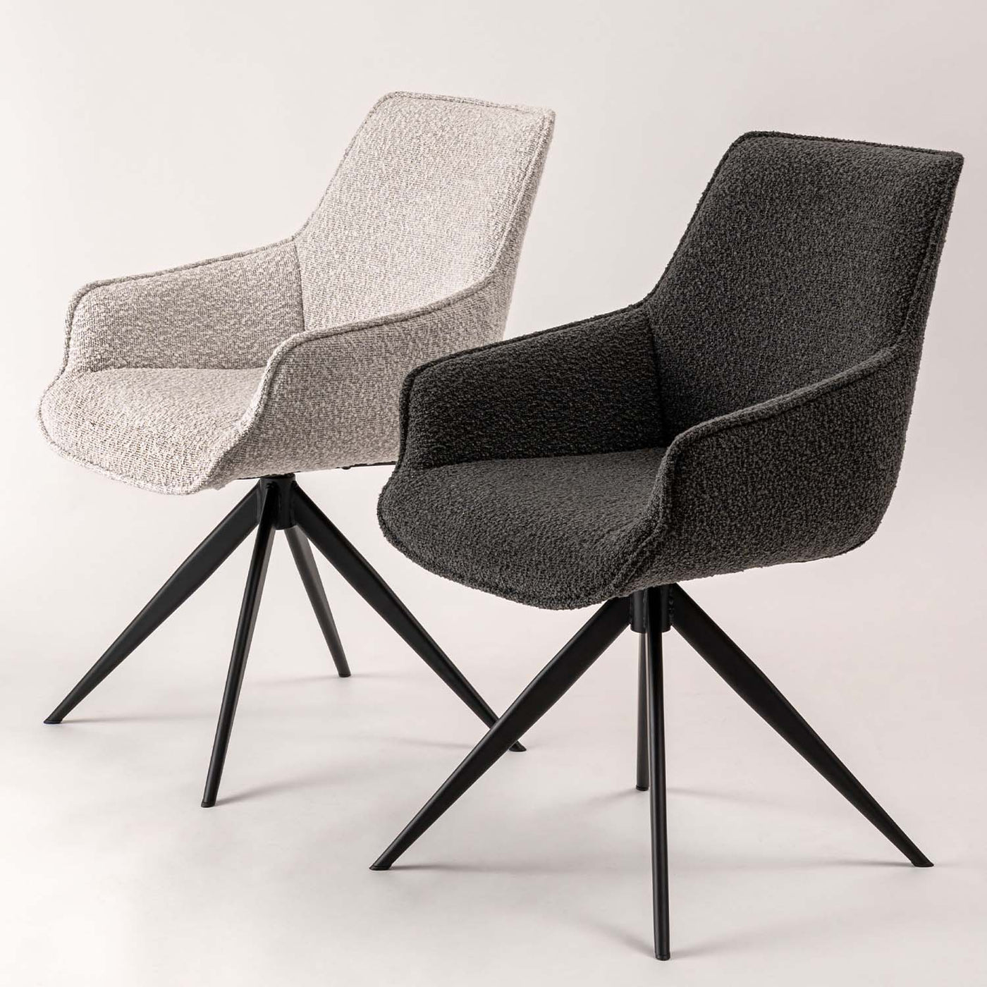 ダイニングチェア アーム 回転チェア ブークレ ファブリック / PC-182