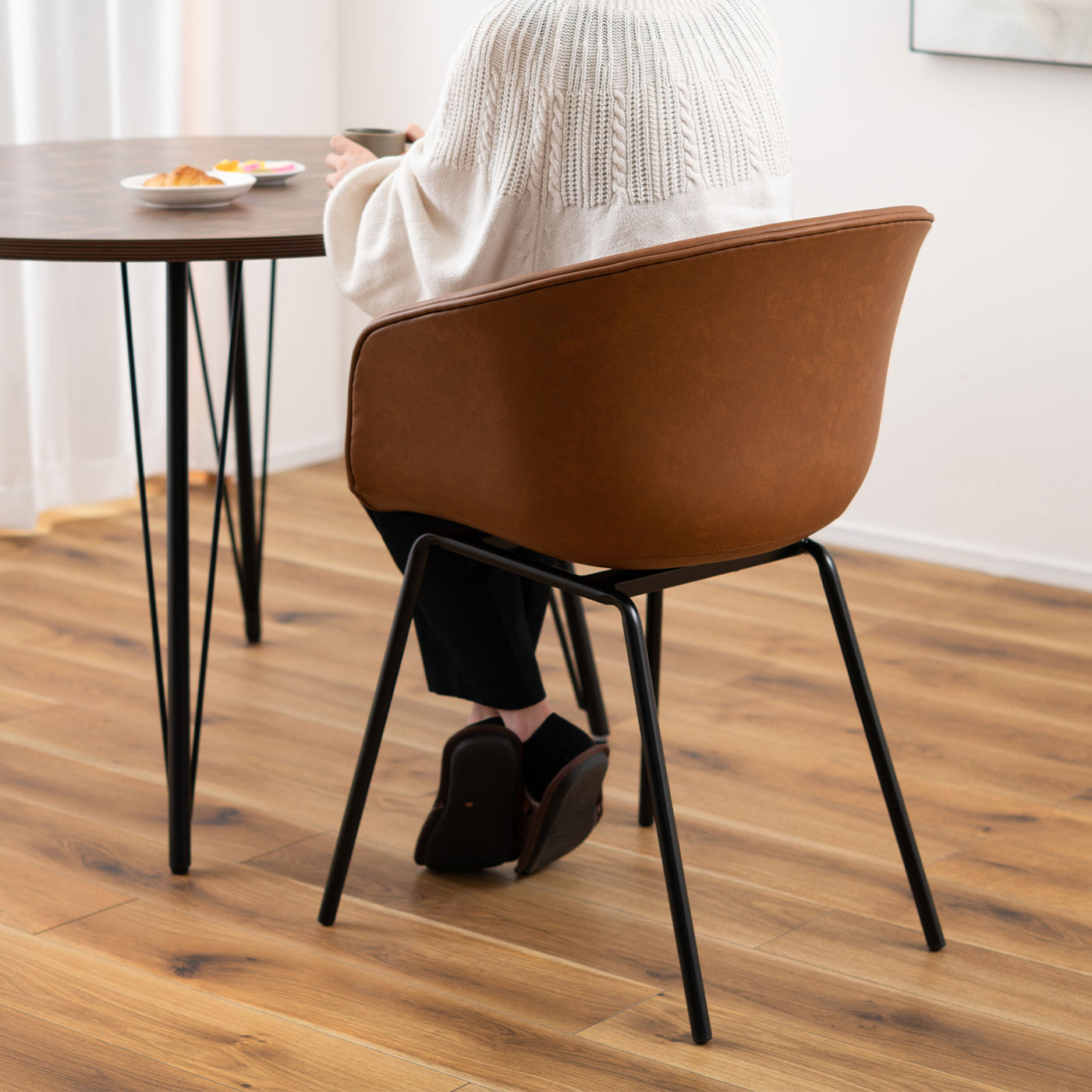 ダイニングチェア ラウンドチェア ソフトレザー PU / PC-989