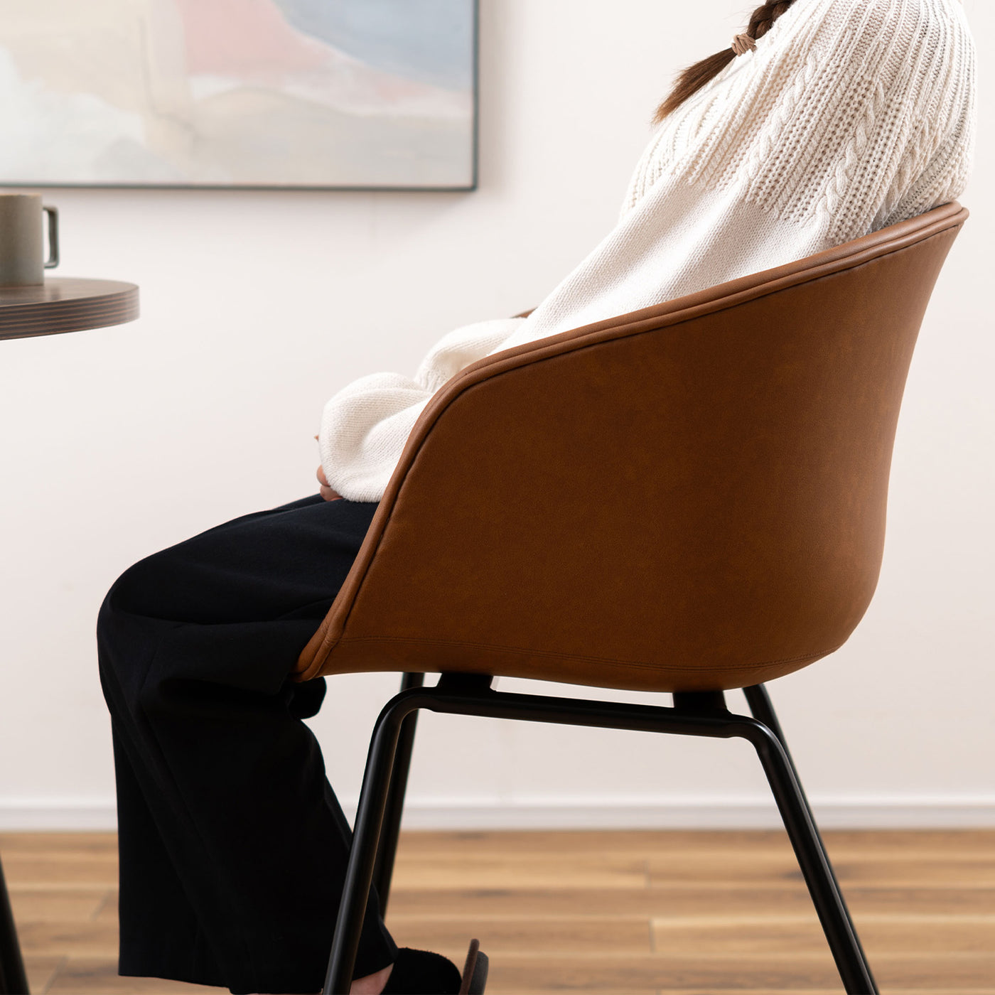 ダイニングチェア ラウンドチェア ソフトレザー PU / PC-989