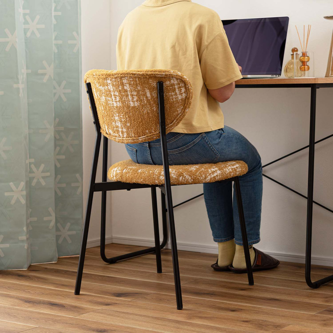 ダイニングチェア アームレスチェア ブークレ ファブリック / PC-267