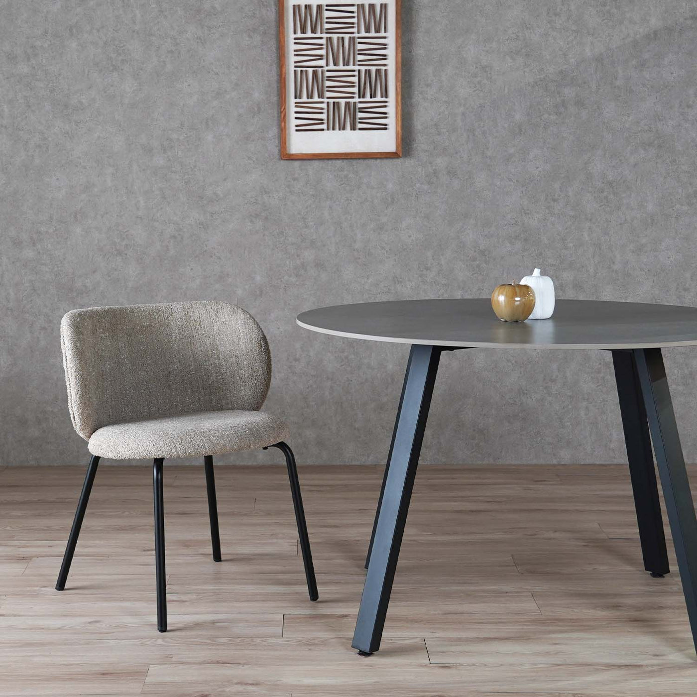 ダイニングチェア ラウンドチェア ブークレ ファブリック / PC-268