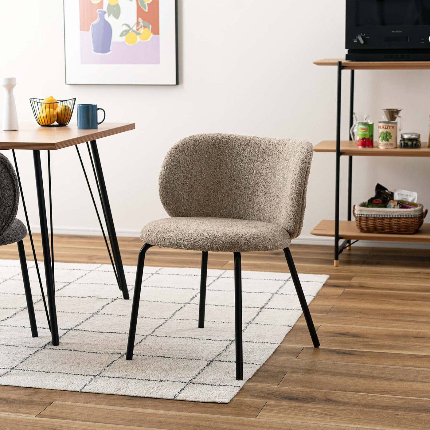 ダイニングチェア ラウンドチェア ブークレ ファブリック / PC-268