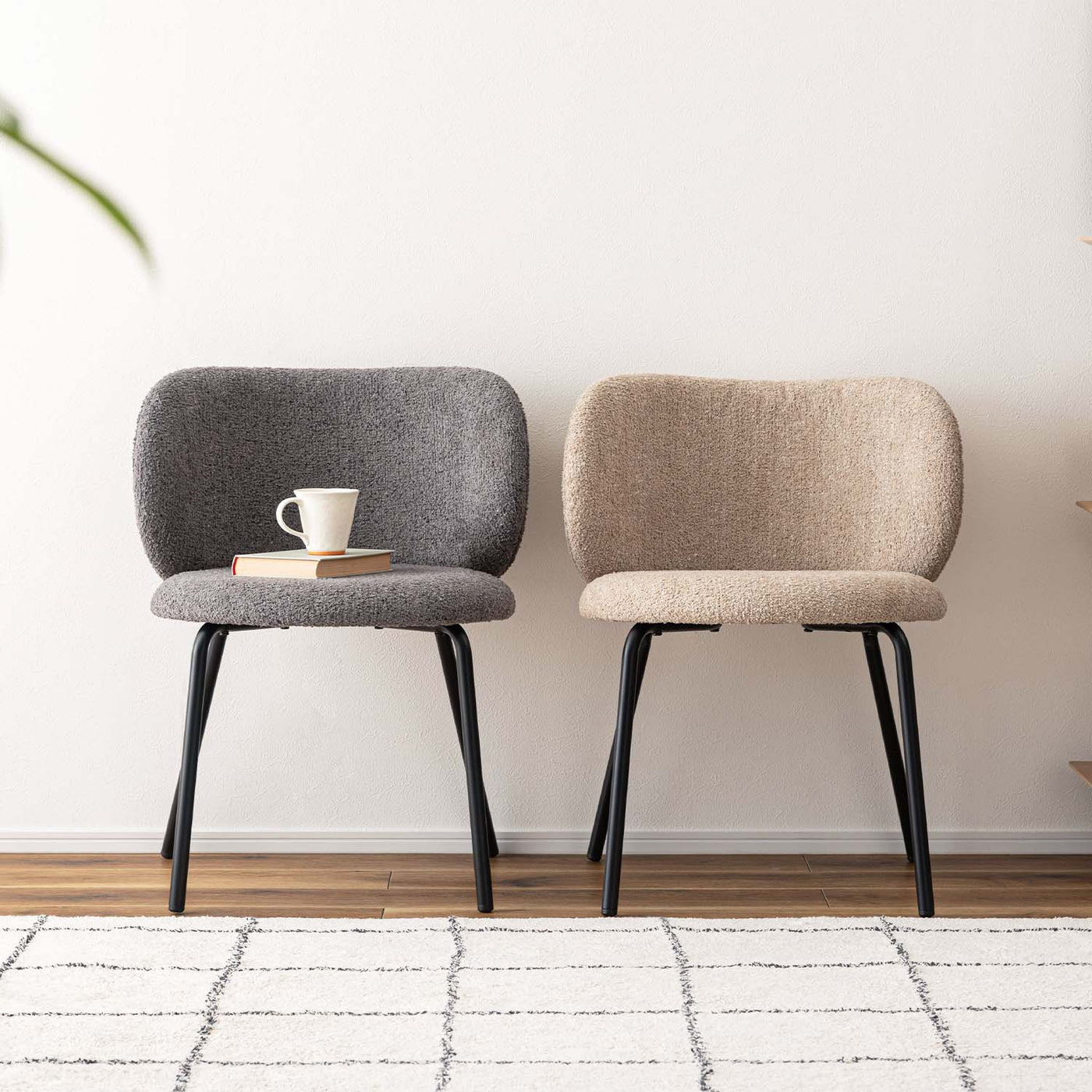 ダイニングチェア ラウンドチェア ブークレ ファブリック / PC-268