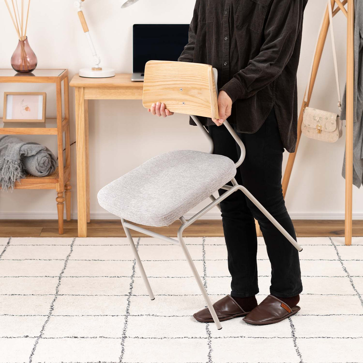 ダイニングチェア スチールチェア ファブリック / PC-620