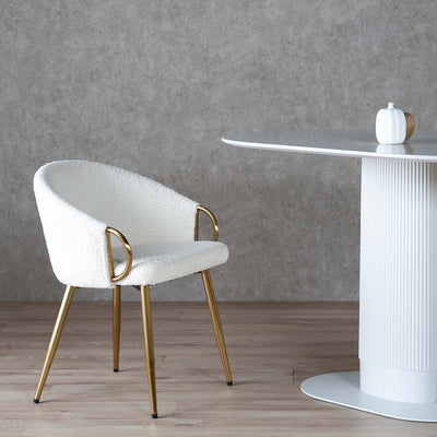 ダイニングチェア ラウンドチェア ブークレ ファブリック / PC-624