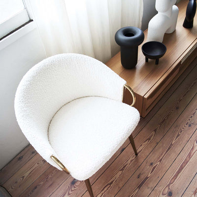 ダイニングチェア ラウンドチェア ブークレ ファブリック / PC-624