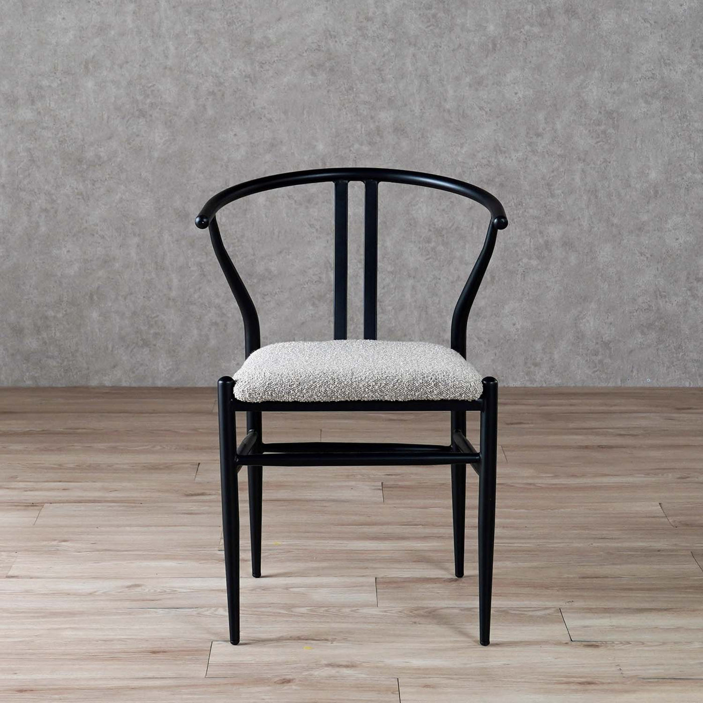 ダイニングチェア アームチェア ブークレ座面 スチールフレーム / PC-821