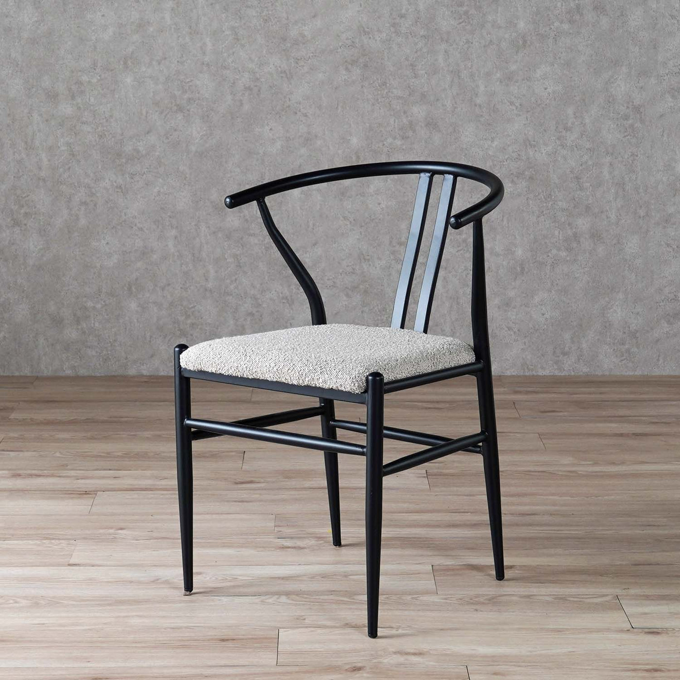 ダイニングチェア アームチェア ブークレ座面 スチールフレーム / PC-821