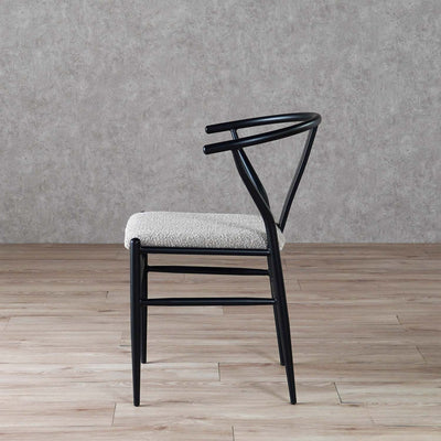 ダイニングチェア アームチェア ブークレ座面 スチールフレーム / PC-821