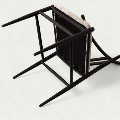 ダイニングチェア アームチェア ブークレ座面 スチールフレーム / PC-821