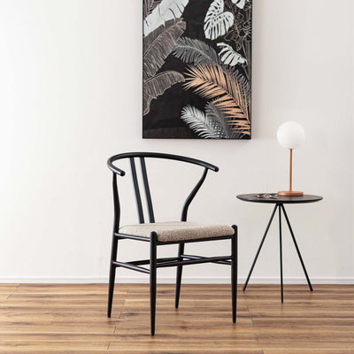 ダイニングチェア アームチェア ブークレ座面 スチールフレーム / PC-821