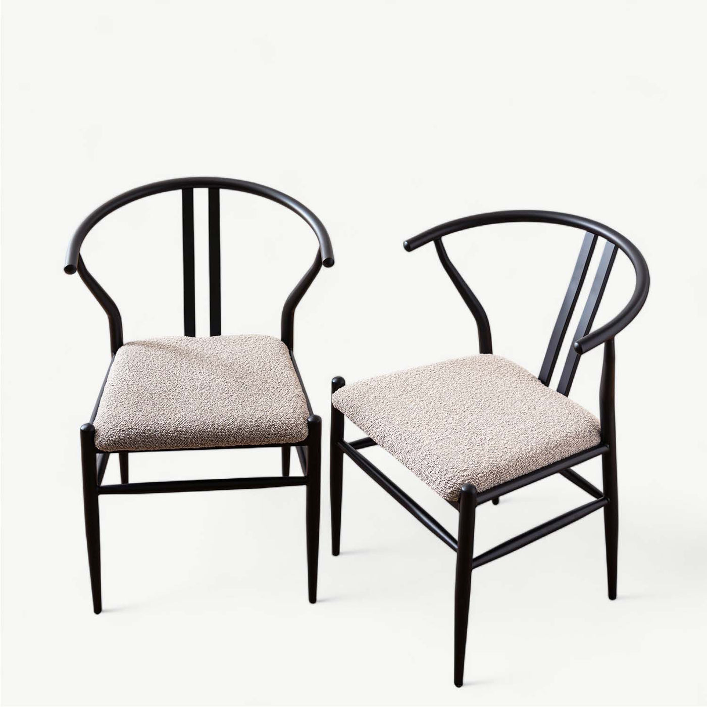 ダイニングチェア アームチェア ブークレ座面 スチールフレーム / PC-821