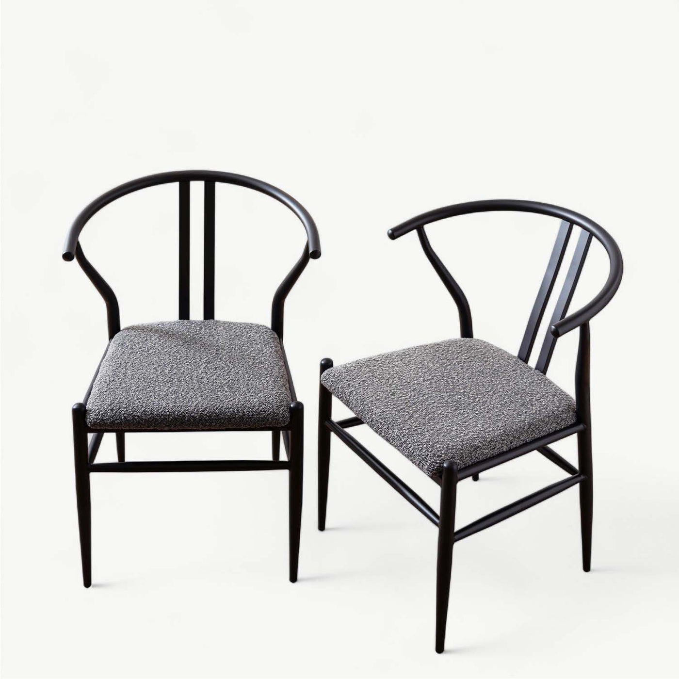 ダイニングチェア アームチェア ブークレ座面 スチールフレーム / PC-821