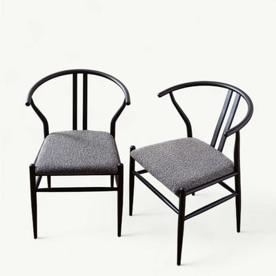 ダイニングチェア アームチェア ブークレ座面 スチールフレーム / PC-821