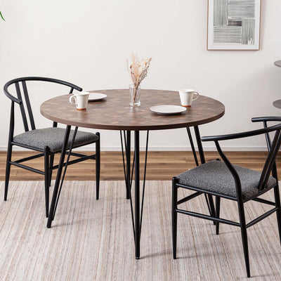 ダイニングチェア アームチェア ブークレ座面 スチールフレーム / PC-821