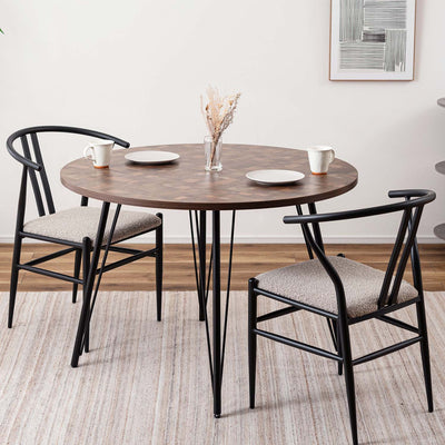 ダイニングチェア アームチェア ブークレ座面 スチールフレーム / PC-821