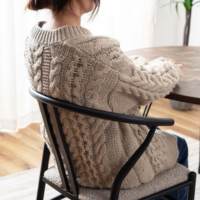 ダイニングチェア アームチェア ブークレ座面 スチールフレーム / PC-821