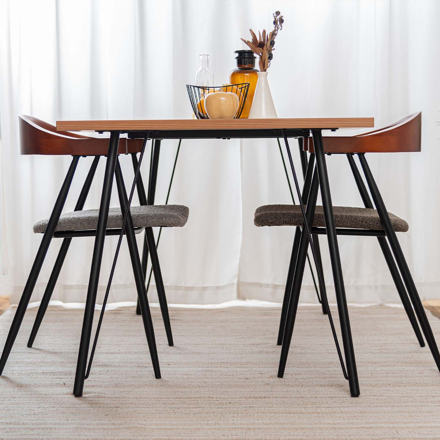 ダイニングチェア アームチェア ブークレ ファブリック / TEC-83