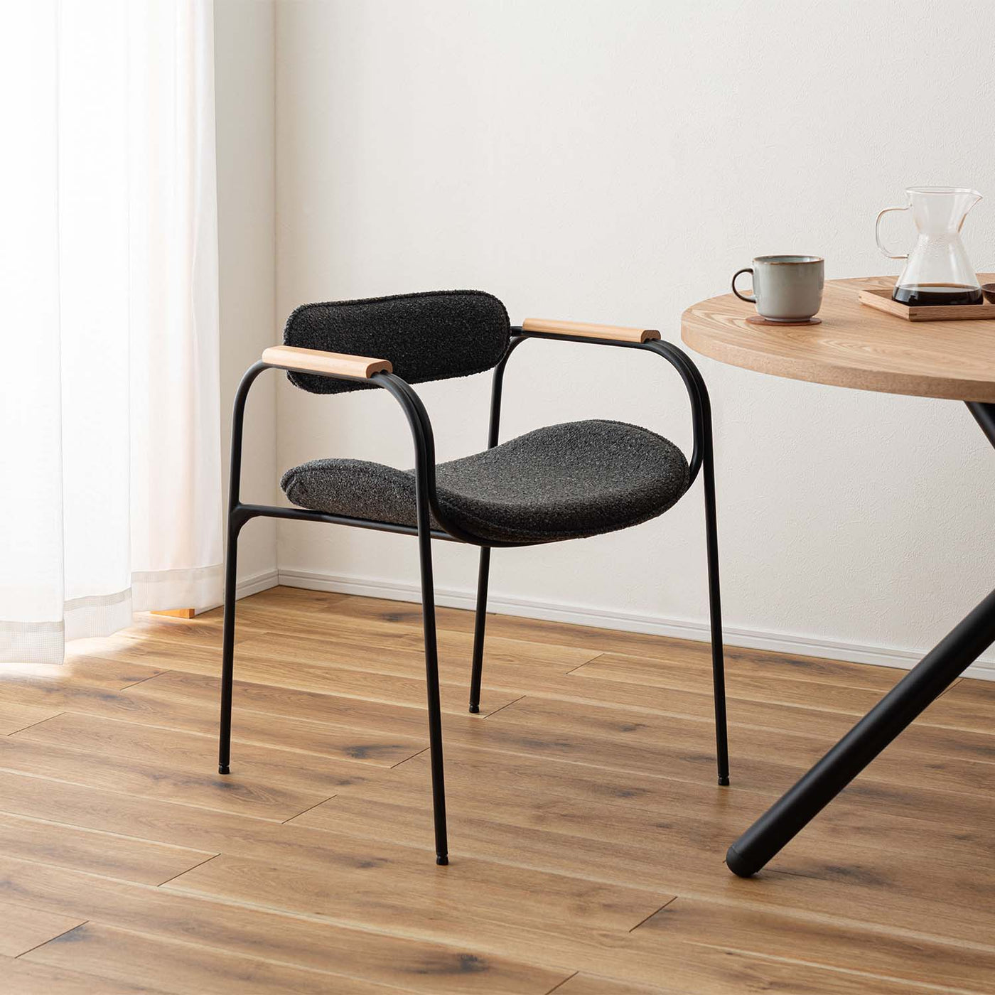 ダイニングチェア スチールチェア アームチェア ファブリック / TEC-86