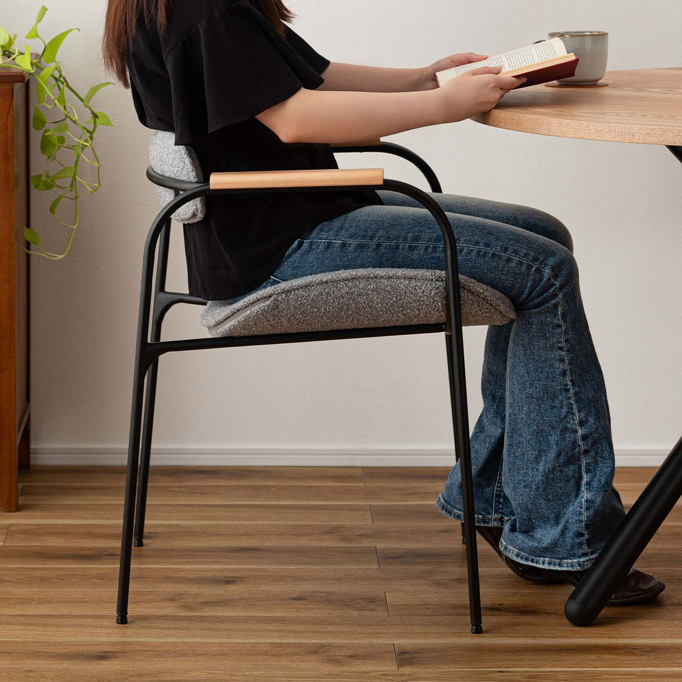 ダイニングチェア スチールチェア アームチェア ファブリック / TEC-86