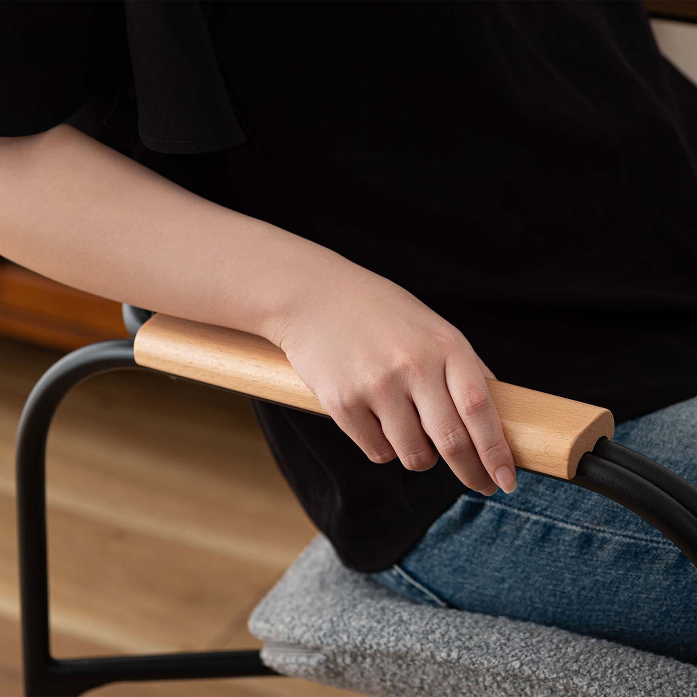 ダイニングチェア スチールチェア アームチェア ファブリック / TEC-86