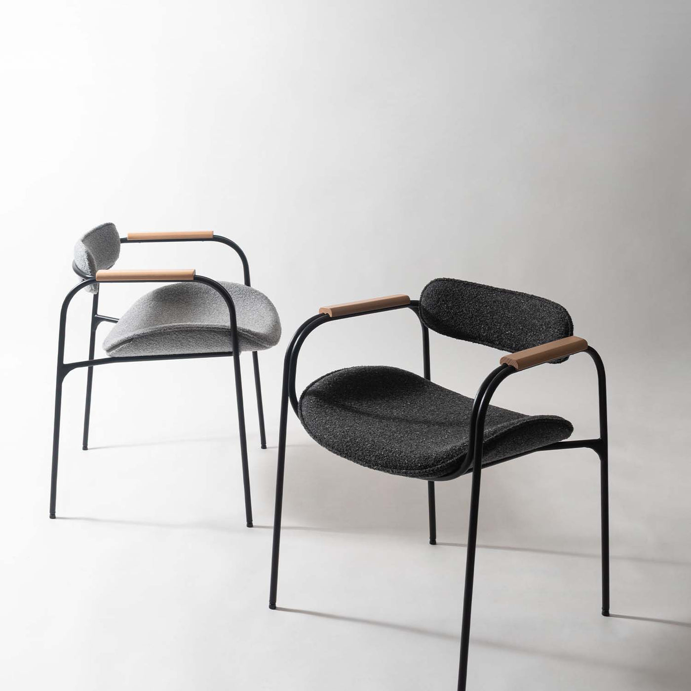 ダイニングチェア スチールチェア アームチェア ファブリック / TEC-86