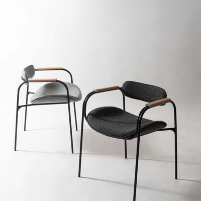 ダイニングチェア スチールチェア アームチェア ファブリック / TEC-86